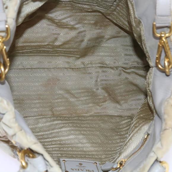 PRADA Hand Bag Nylon 2way Beige Auth ac2285 - Picture 11 of 16